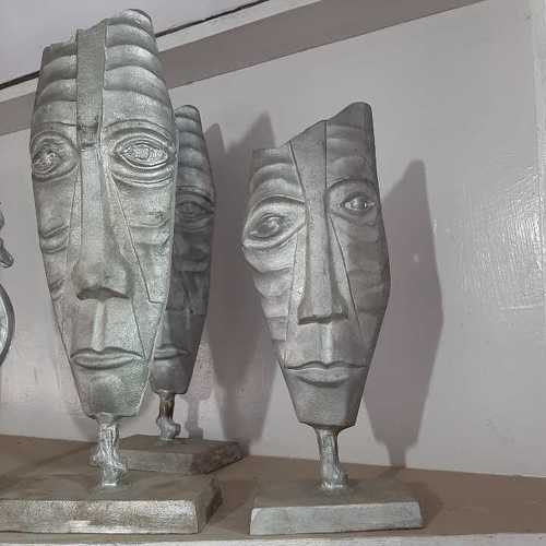 Metal Handmade Tribal Face Sculpture