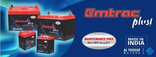 Black And Red Emtrac Plus Smf Battery