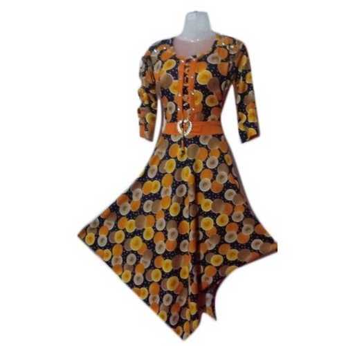 Ladies Long Length Stylish Embroidered Kurti Bust Size: 32-42 Inch (In)