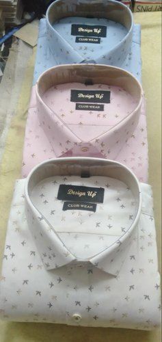 Customized Design Up Cotton Printed Club Wear Shirt