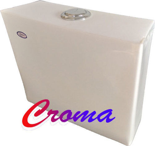 White Kavar Center Push Flush Tank - Croma