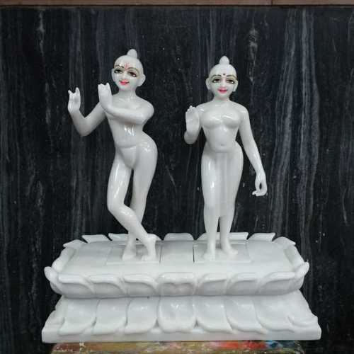 White Marble Radha Krishna Deities Statue For Temple And Home