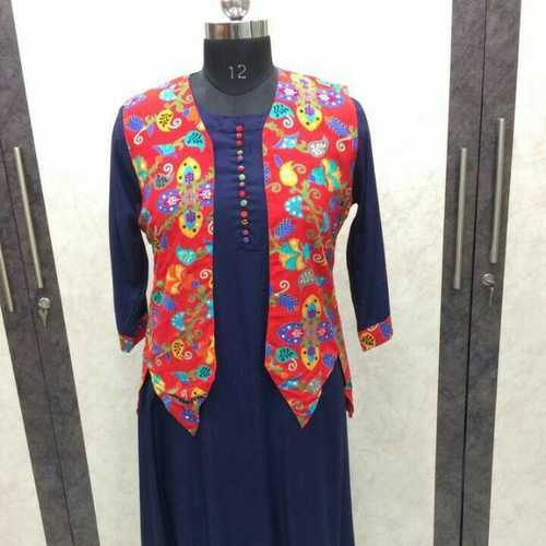 Full Sleeve Rayon Kurti Bust Size: Various Sizes Are Available Inch (In)