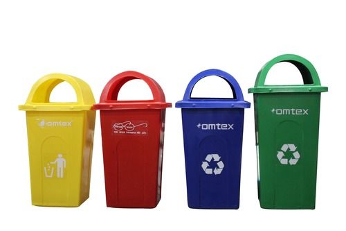 Different Color Outside Plastic Waste Bins