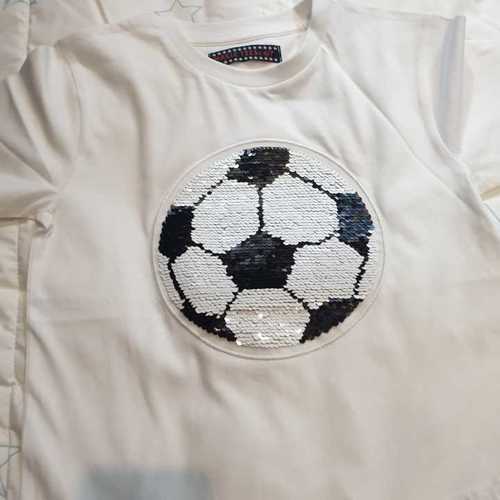 White Reversible Sequin Kids T Shirt