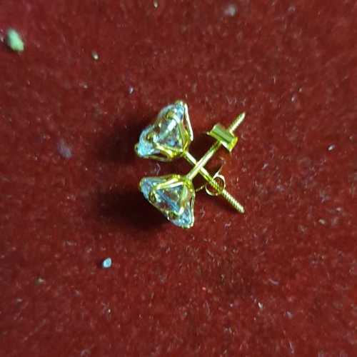 Yellow Single Stone Nose Pins