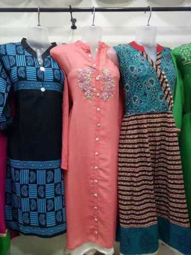 No Fade Ladies Printed Cotton Kurtis