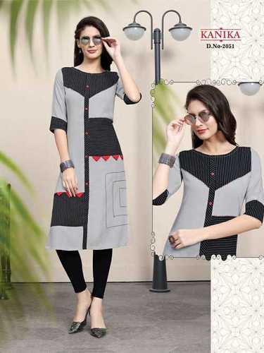 Multi Color Stylish Ladies Reyon Kurti