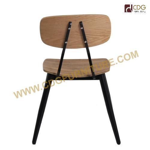 Cdg Black Modern Metal Bent Wooden Study Chair