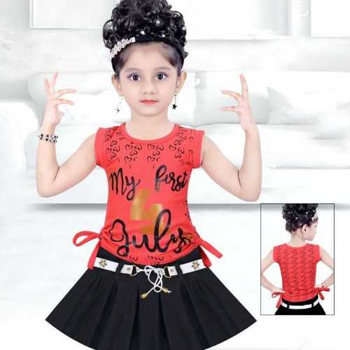 Girls Fashion Sleeveless Top And Skirt