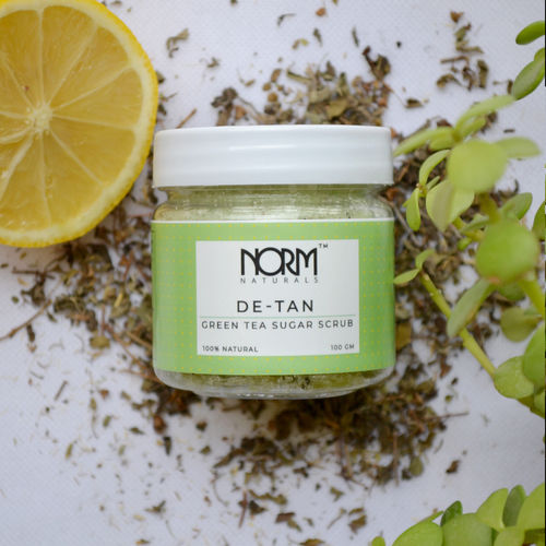Norm Naturals De-Tan Green Tea Sugar Scrub For De Tanning And Improved Skin Tone