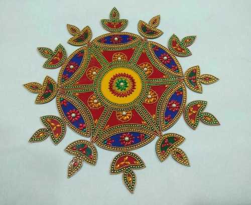 Colorful Printed Acrylic Festive Rangoli 