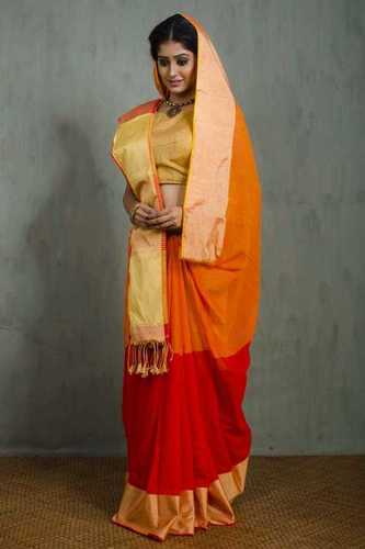 Festive Perfect Handloom Khadi Linen Middle Border Saree