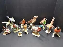 Blue Porcelain Bird Figurines