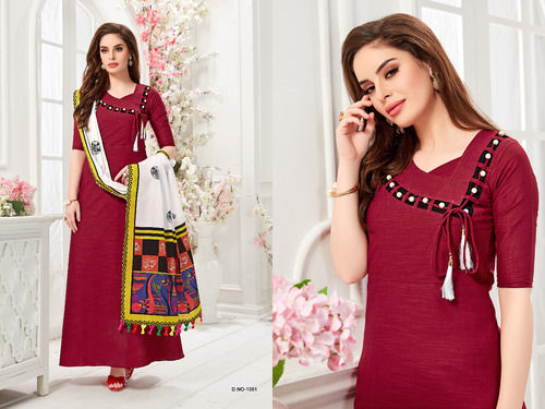 Chanderi Cotton Kurti For Ladies