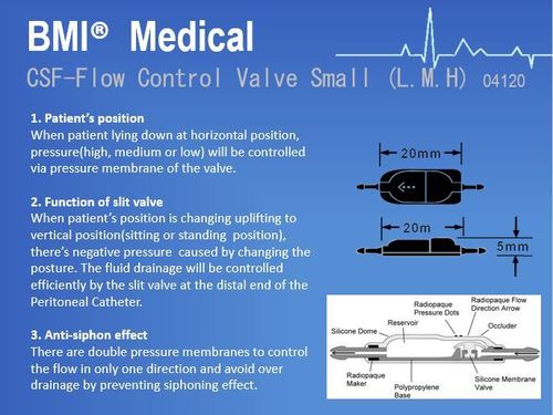 Csf Flow Control Valve Small (L.M.H) Usage: Hospital