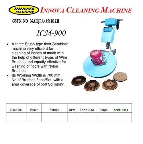 Three Brush Floor Scarifying Heavy Duty Floor Scarifying Cleaning Machine Voltage: 220-230 V-50 Hz.  Single Phase Volt (V)