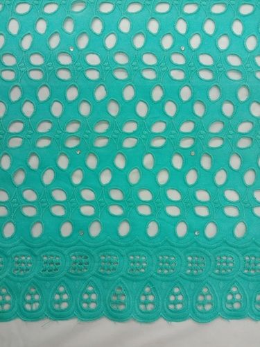 Green Cotton Dry Lace Fabric