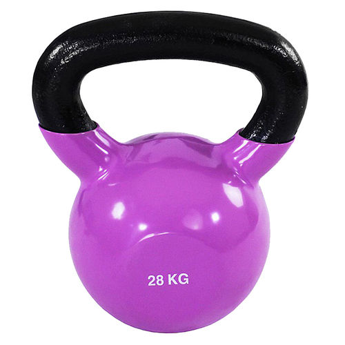 Custom Logo Color Weight 28 Kg Vinyl Coated Kettlebell Grade: Commercial Use