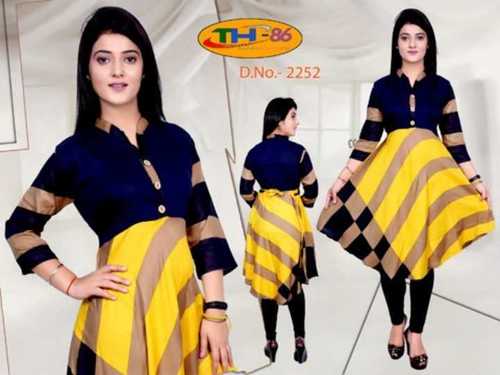 Trendy Rayon Printed Ghera Kurti