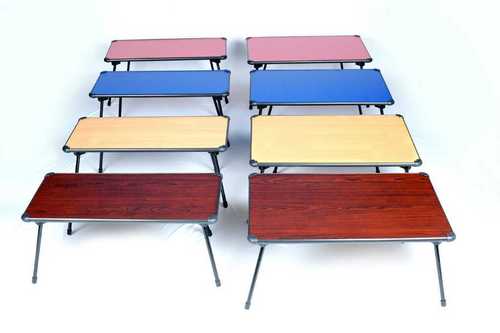 Fold-Able Rails Portable Wooden Folding Table 