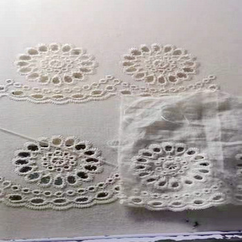 White Or Dtm Cotton Crochet Lace Trim Decorative Flower