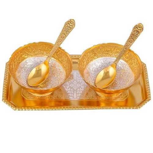Gold Silver Plated Brass Bowl Set