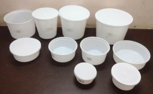 Round White Polypropylene Containers