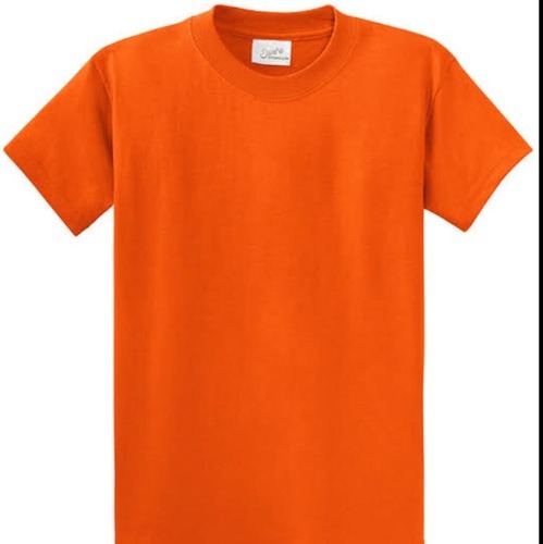 Mens Round Neck T-Shirts - Cotton Fabric Customized Size Orange Color | Comfortable Fit Impeccable Finish Skin Friendly for Casual Wear