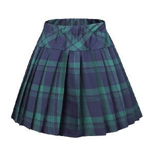 Quick Dry School Checkered Woven Skirts