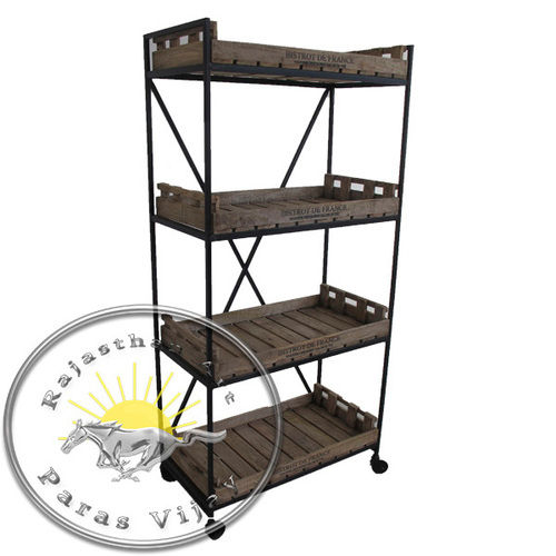 Wooden Iron Bookshelf RA034