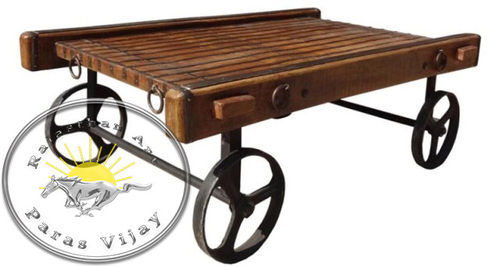 Wooden Iron Trolley Ra012