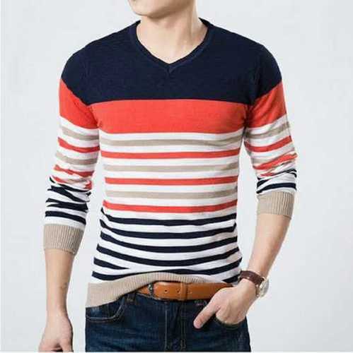 Mens V Neck Casual Pullover