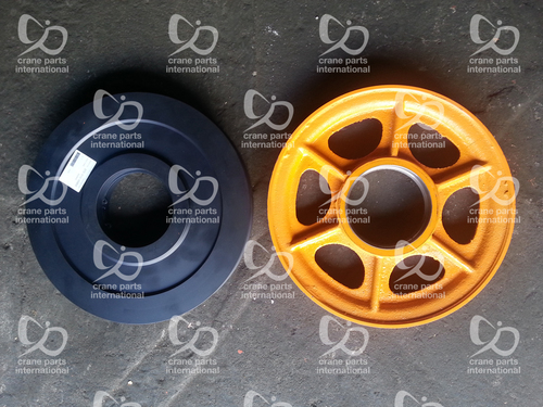 Aluminium Sheaves - For Tadano, Kato, Kobelco Cranes TR250M, TR500M, MR100, SR250, SS500, RK250, RK450 | Black and Yellow, Round Shape, Industrial Grade