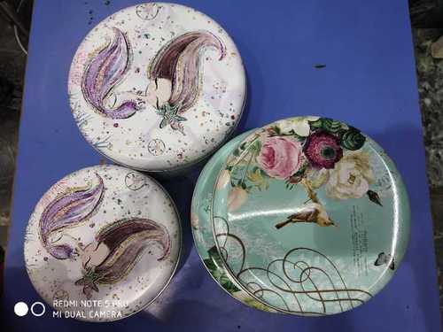 Round Printed Tin Boxes