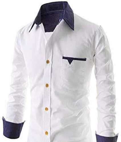 White Mens Pure Cotton Shirt