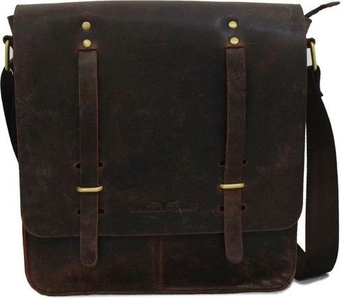 Dark Brown Unisex Leather Messenger Bags