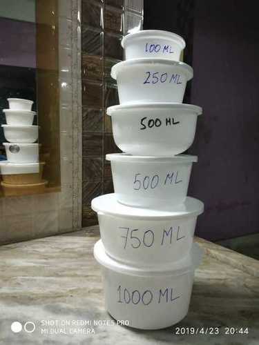 White Disposable Plastic Food Container