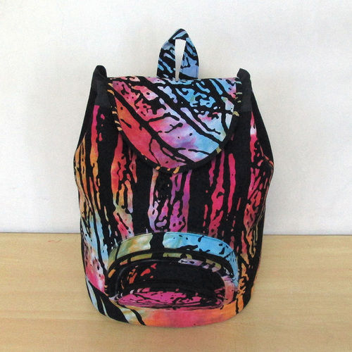 Bags Multi Color Forest Tree Printed Cotton Backpack