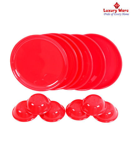 Red Full Round Plates Veg Bowls