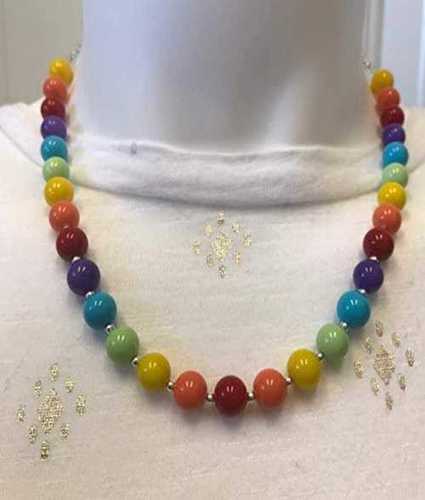 Stone Fancy Glass Bead Necklace