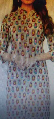 Straight Cut Stretchable Cotton Kurti - New Condition, Anti-Wrinkle & No Fade, Ideal for Summer Wear