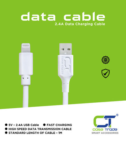 White Casetrade Ct-V8 2.4A Fast Charging Usb Data Cable