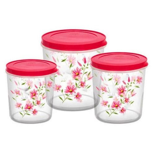 Flower Design Plastic Container