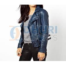Full Sleeves Ladies Designer Leather Jacket for Casual and Part Wear