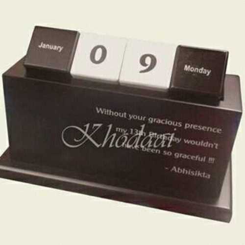 Tablet Top Printed Wooden Calendar Size: Standard