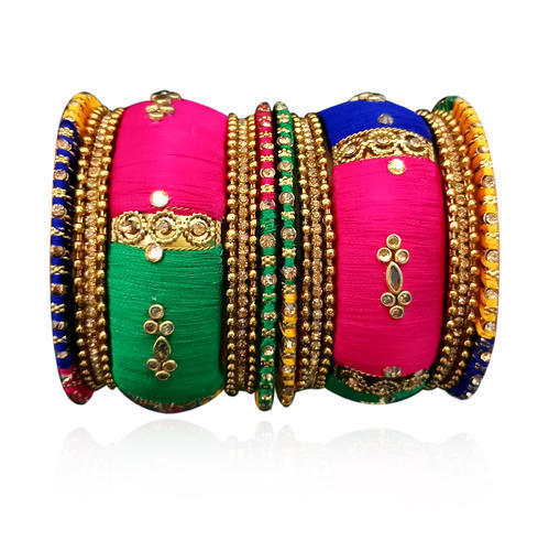 Silk Thread Bangles Set Gender: Women