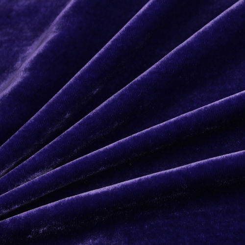 Plain Violet Silk Velvet Fabric