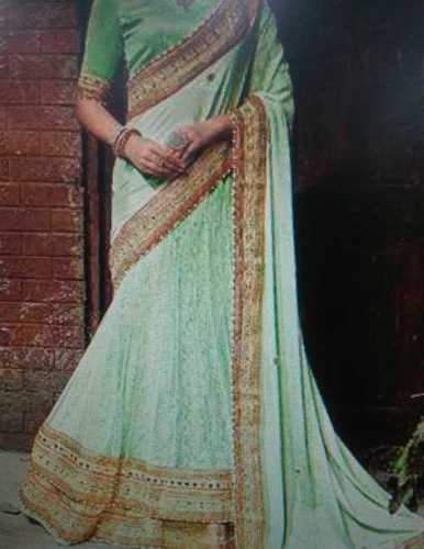 Green Designer Pure Cotton Saree