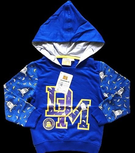 Blue Skin Friendliness Kids Printed Hoodie